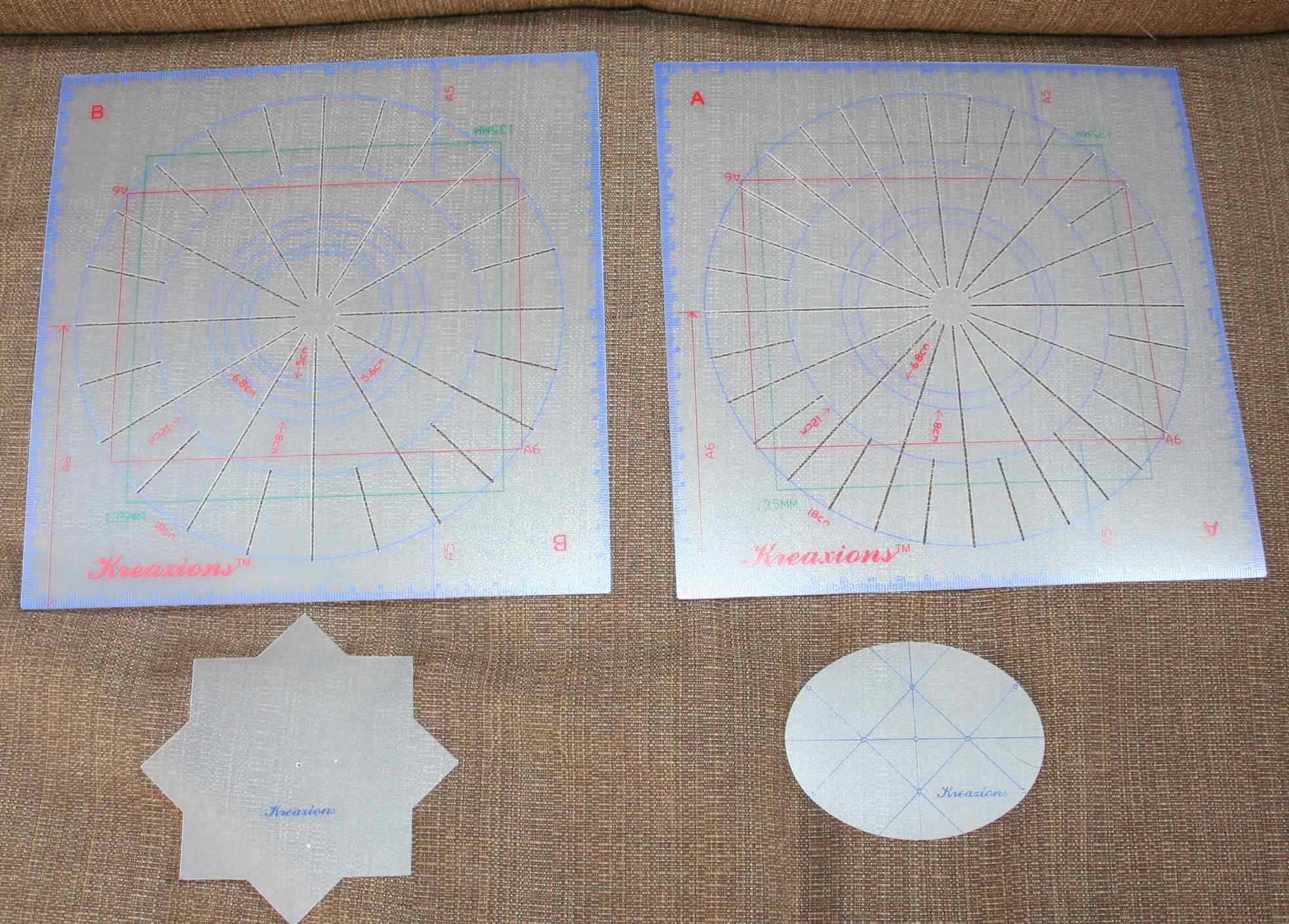 Kreaxions Plastic Stencils for Circle Punching Set of 4 • Just Imagine  Crafts