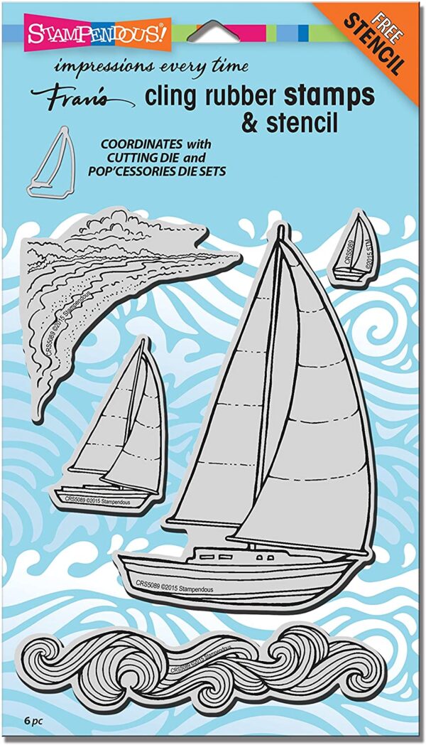 Sailboats Cling Rubber Stamp