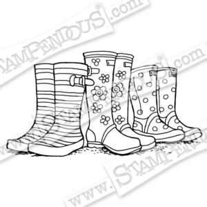 Puddle Boots Rubber Stamp